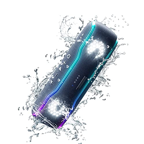 Caixa de som Bluetooth alto-falante sem fio &agrave; prova d'&aacute;gua IPX7 com luzes coloridas piscantes...