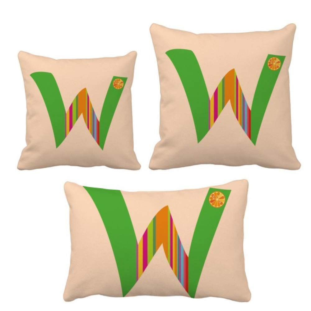 Protégez votre canapé avec le set de coussins couverture alphabet W orange