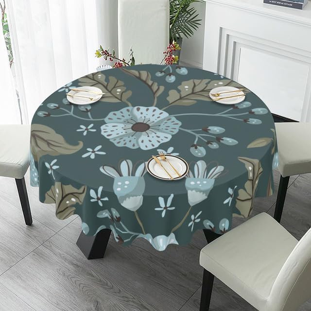 Miniatura 4 de Exquisite Round Tablecloth Floral Table Cloth Decor Washable Table Cover with Wrinkle Resistant for Home Kitchen Dining Room Picnic Camping Party