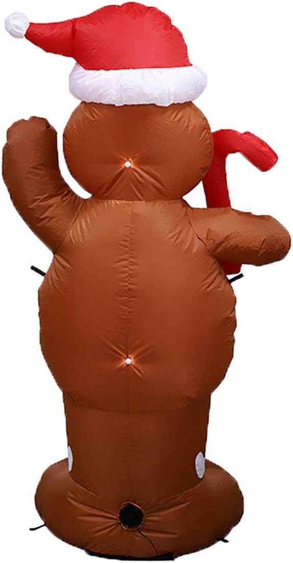 5ft Gingerbread Man Christmas Inflatable Yard Decoration for Christmas Party Decorations Indoor/Outdoor Decor/Lawn Decoration/Xmas Decorations - Image 6