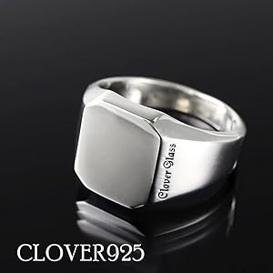 Amazon.co.jp: [クローバー925] Clover925 印台リング 7号 指輪 メンズ