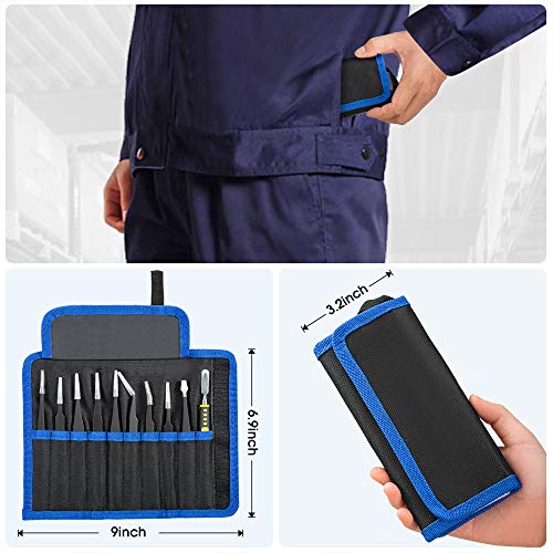 10 Pcs Precision Tweezers Set, Premium Craft Tweezers Kit, Stainless Steel Electronic Esd Tweezers, Anti-Static Industrial Soldering Tweezers, With Tweezer Storage Bag #TOP6
