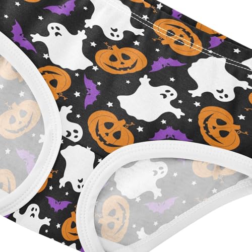 Little Girl Underwear Toddler Panties Kids Undies Halloween Ghost Pumpkin Soft Cotton Briefs 2T-8Y4