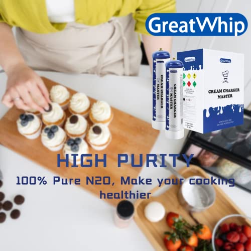 Greatwhip Whipped Cream Chargers, 615G Whip Cream Charger Cylinder, 6 Cylinders (1 Carton) #TOP3
