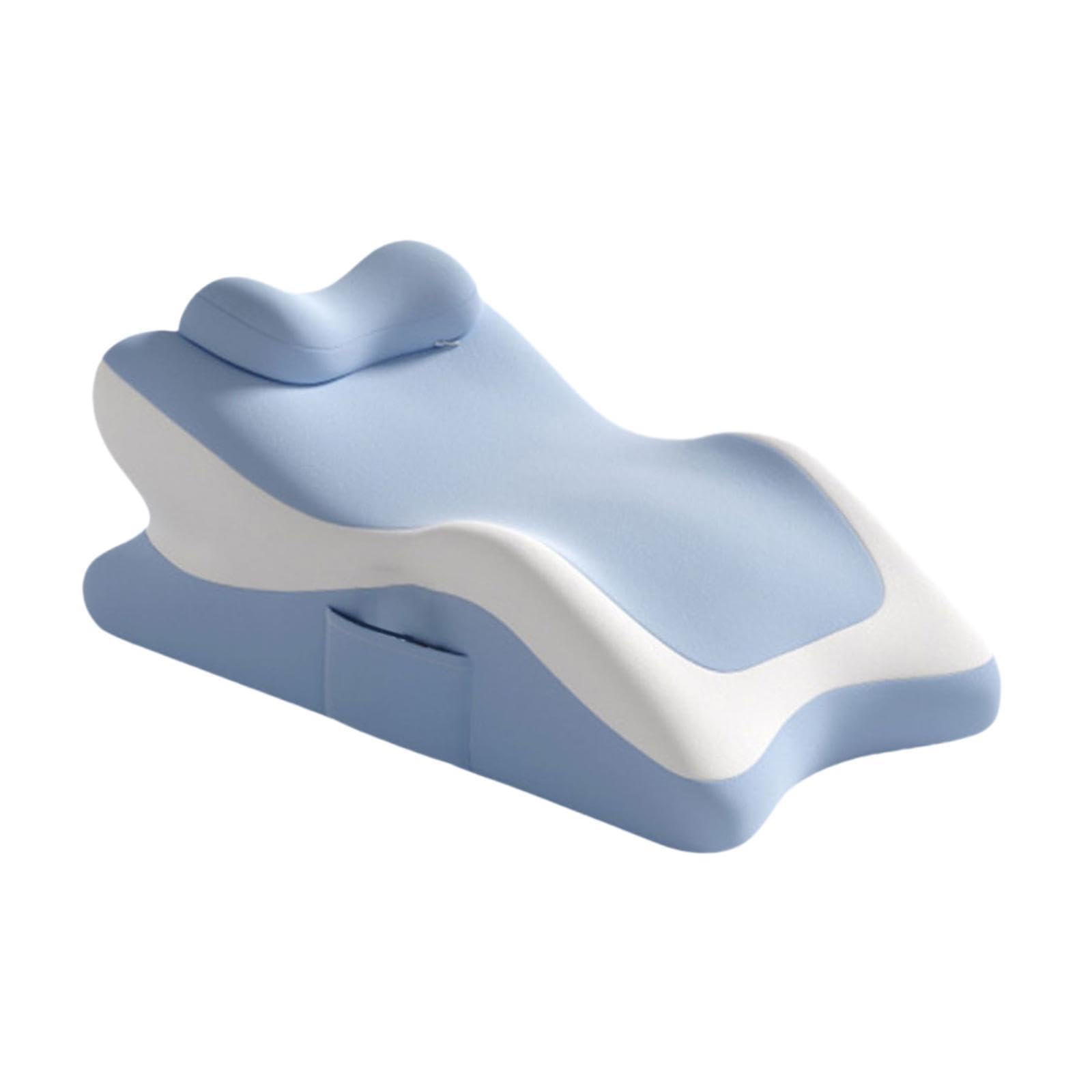 Wedge Pillow for Sitting up Cervical Pillow Memory Foam for Abdomen Back Bed Blue-image-37