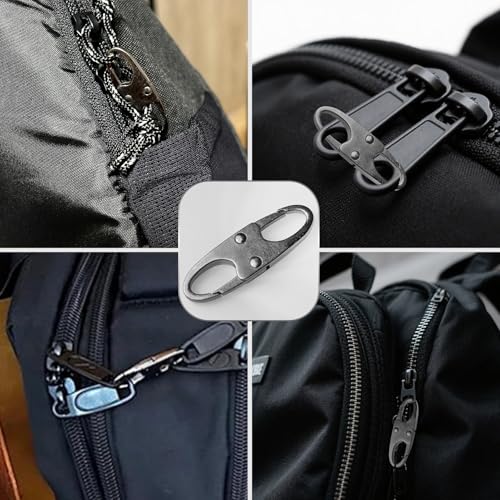 Zipper Lock Clips 4-Pack - Anti-Theft Security Sliders for Luggage, Backpacks & Bags, Quick Snap Design, Universal Fit for All Zipper Types (Black)4