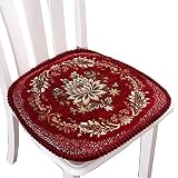 Peacewish European Style Kitchen Chair Cushions, Floral Seat Cushion with Tie, Washable, Indoor, Din