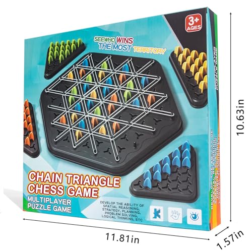 Juego de mesa Chain Triangle Chess Game estrategia familiar miniatura 5