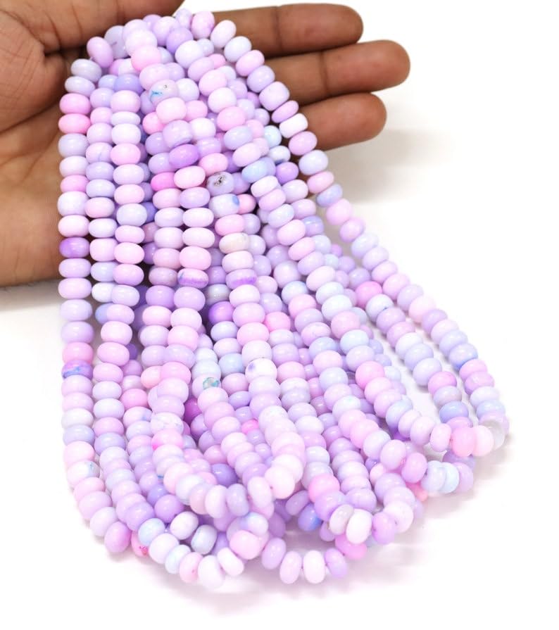 Perles naturelles lisses en opale rose vif pour fabriquer des bijoux sans aucune imperfection