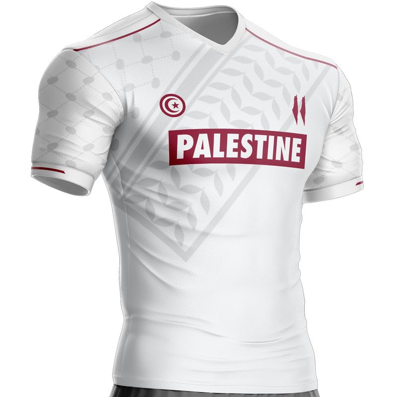 Camiseta Palestina PL-347 Fútbol Bandera Palestina, blanco, M
