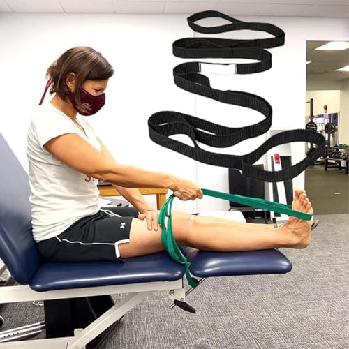 stretching strap yoga with loops 10 loops strapsfor stretching stretch straps for physical therapy non-elastic exercise strap for pilates dance and gymnastics with