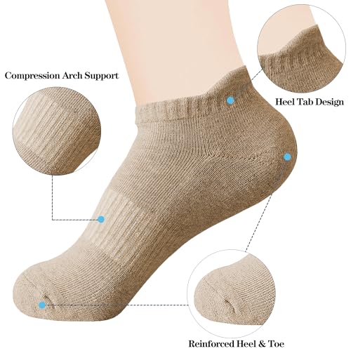 Ankle Socks for Women and Men Heel Tab Athletic Socks Running Athletic Low Cut Tab Socks Sports No Show Sock 6 Pairs3