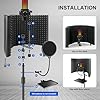 Aokeo Studio Recording Microphone Isolation Shield with Pop Filter & Tripod Stand, High Density Absorbent Foam to Filter Vocal, Foldable Sound Shield for Blue Yeti and Condenser Microphones #5