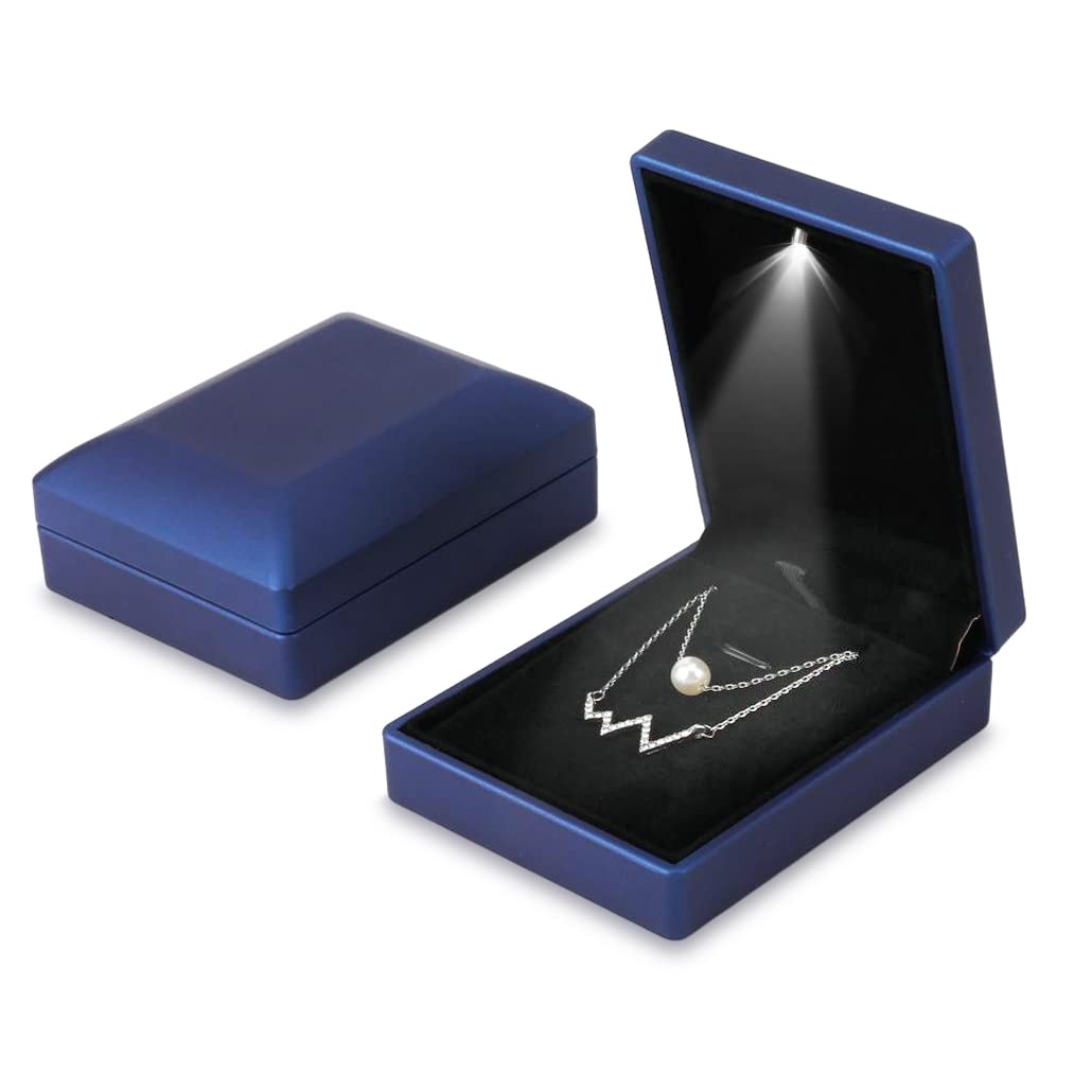 iSuperb 2PK LED Pendant Box Jewellery Box Travel Jewellery Organiser  Bracelet Storage Holder with Lights Jewelry Gift Boxes for Mother's Day  Girls