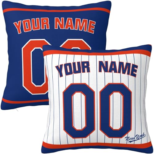 Generic New York Customized Pillow Throw Pillow Customized Any Name Any Number for Men Women Boys Gifts, 2 Packs