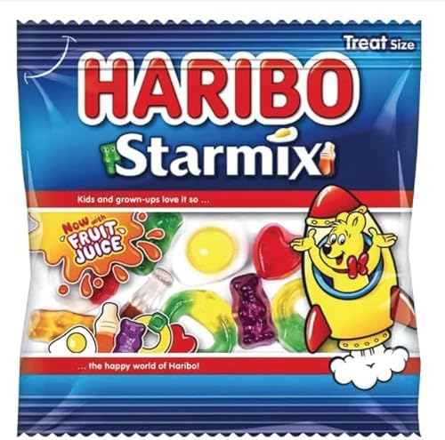 Harribo Mini Treat Bags - Mixed Box of 30 Bags 16g each, Includes Starmix, Tangfastics and Supermix, Party Bags, Stocking Fillers