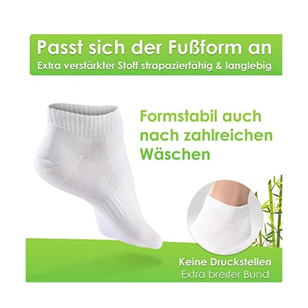 PAIXX Premium Bambus Sneaker Socken 8er Pack, 43-46 & 39-42, Herren & Damen - Atmungsaktive, Antibakterielle Knöchelsocken gegen Schweißfüße - Fusselfreie Anti Geruch Bambussocken – Bild 4