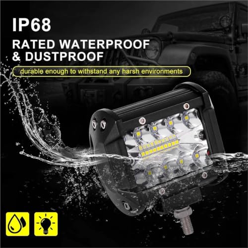 Phares avant barre lumineuse de travail LED 4 pouces tout-terrain 12-24V pour remorquage - 6