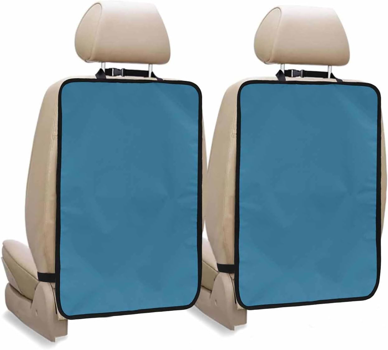 T&H XHome Car Seat Protector, 2 Pack Kick Mats Back Seat Protector Peach Coral Solid Color Waterproof Backseat Cover for Kids Universal Fit Automotive Interior Protectors