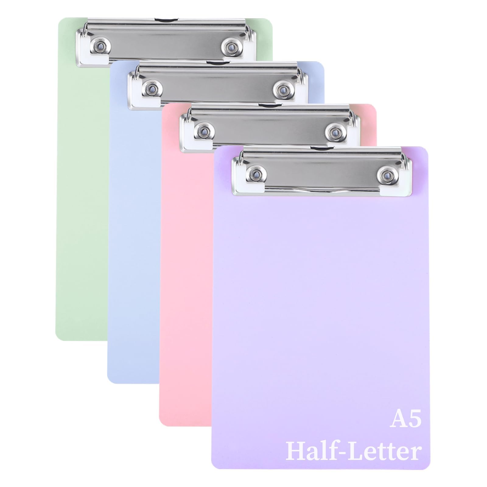 4 Pack Small Clipboards 6" X 9", A5 Half Letter Size Mini Clipboards