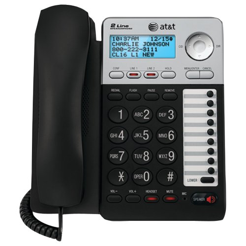 Teléfono con cable ATT ATML17929 con altavoz y 2 líneas miniatura 1
