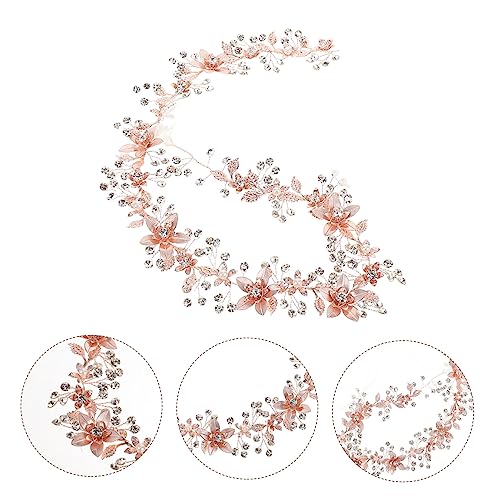 BESTYASH Rose Gold Bridal Waistband Floral Crystal Belt for Wedding Dresses Handmade Rhinestone Sash Accessory for Bridesmaids and Formal Occasions Beading Dress Belt for Memorable Photos3