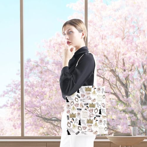 TV Show Inspired Gift V. Crawley Quote Inspired Gift TV Show Merchandise Zipper Pouch Makeup Bag for Fans Women (Down TV Pattern Tote)4