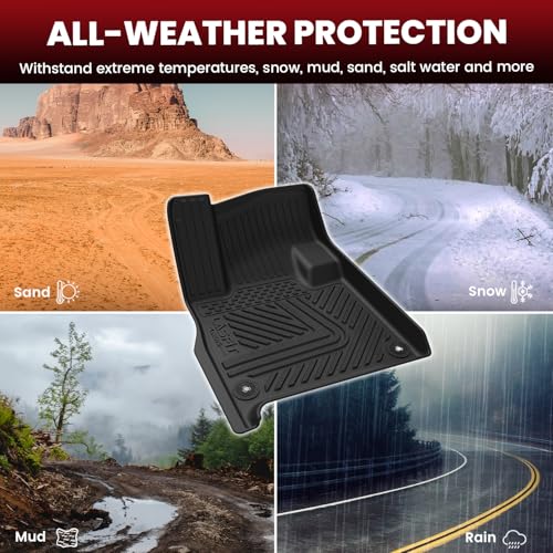 Image of LASFIT Floor Mats for Rivian R1T 2025-2026, Front & Rear, Custom Fit
