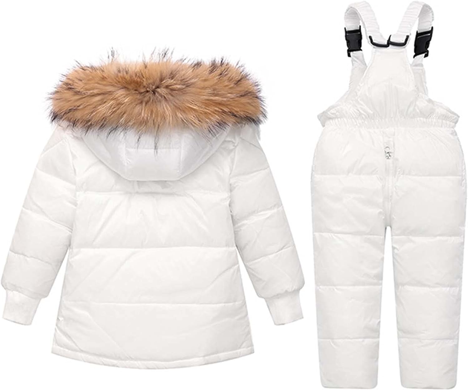 Miniatura 3 de AGUS Traje de nieve con capucha para bebés y niños con cremallera y pantalones de nieve para esquí