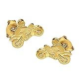 Ohrschmuck für Motorradfreunde: ein Paar Goldohrstecker ca. 8,5 x 6 mm