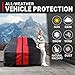 iCarCover Premium Plus Waterproof All Weather Car Cover, Rain Snow UV Protection for Trans AM, Plymouth Barracuda, Chevy Camaro, Malibu 2-Door, Javelin, Size C32 (See Size Chart), Stripe - Black/Red