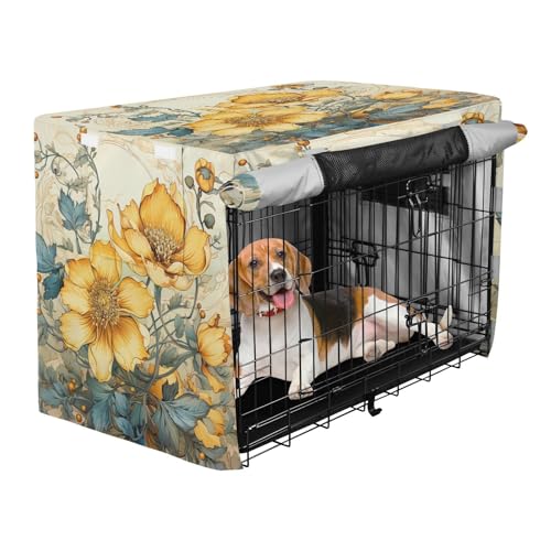 Housse de cage chat et chien imperméable extérieure intérieure peinture fleurs