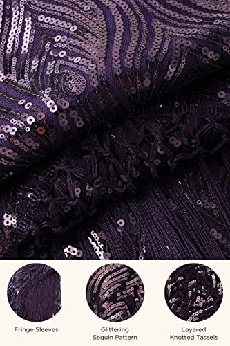BABEYOND 1920s Flapper Dress Long Fringed Gatsby Roaring 20s Sequins Beaded Vintage Art Deco4
