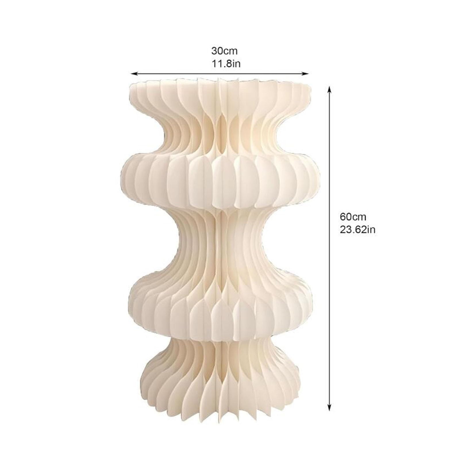 Stojak z tektury, ozdoby na stół weselny akrylowym dyskiem, składana kolumna papierowa(Beige,11.8x31.5in)