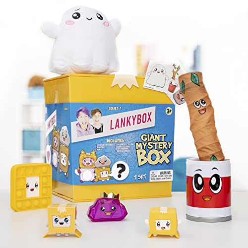LankyBox Giant Mystery Box: Wearable Boxy case, 2 Figures, one 6” Glow-in-The-Dark Plush, a Squishy , pop-it Fidget Toy, Canny with pop-Out Sticky, and 3 Stickers - Thumbnail 5