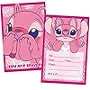 Stitch Carte Dinvitation – simyron 12 pcs Angel D’invitation Amusantes pour Enfants dans Un Set pour Fêtes Stitch D…