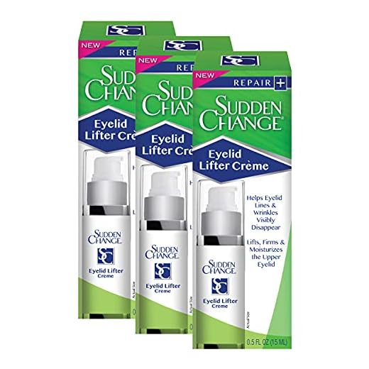 Sudden Change Eyelid Lifter Crème - Diminish Wrinkles & Eyelid Droop - Lift, Firm & Moisturize for Younger Looking Eyes - Made with Antioxidants - Makeup Friendly (0.5 oz, Pack of 3)