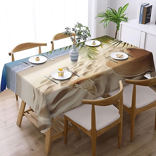 Nappe rectangulaire sable et palmier 137x183 cm pour table - 3