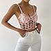 Sexy Floral Corset Tops for Women V Neck Fishbone Cami Top Spaghetti Strap Push Up Bustier Tops