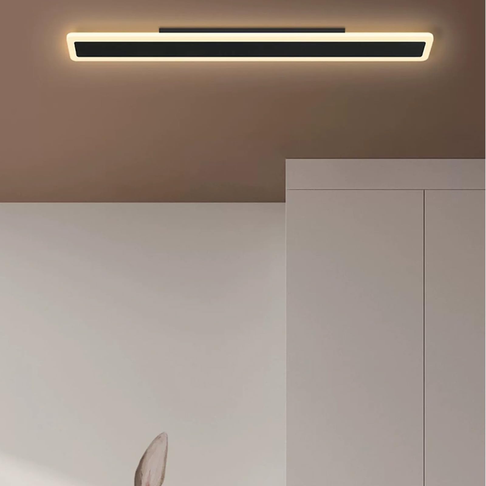 LED Eisen Acryl Deckenlampe Geometrie Design Deckenleuchte Gang Veranda Dekorieren Deckenbeleuchtung Modern Minimalismus Lang Deckenlampe Badezimmer Wohnzimmer (Quadratisch Weißes Licht,80cm)