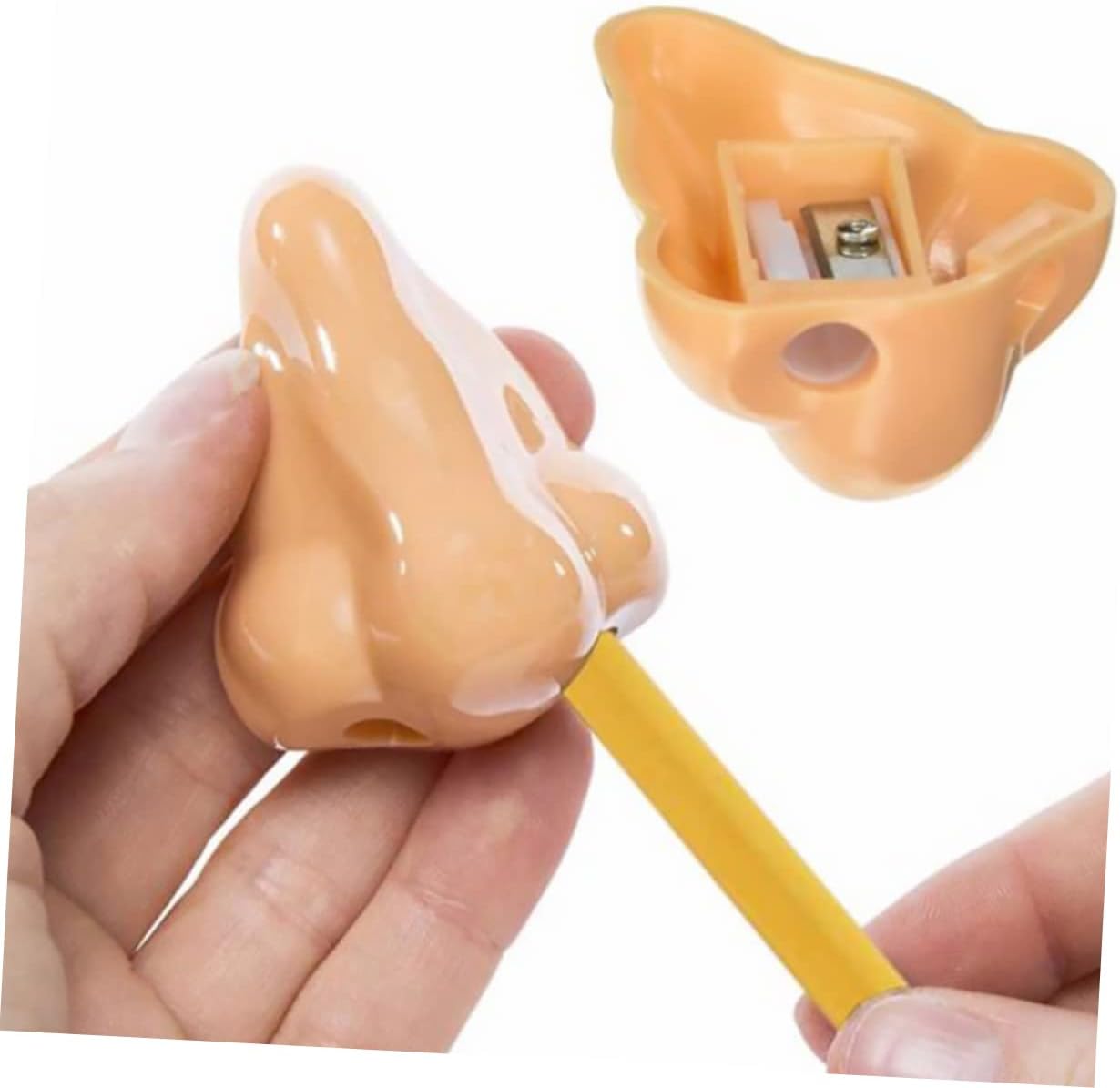 12Pcs Nose Pencil Sharpener Bulk Handheld Manual Sharpener with Removable Design Manganese Steel Blades for Students Office School Supplies Gift image 4