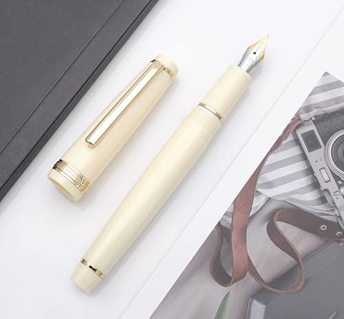 Miniatura 6 de JINHAO 82 - Pluma estilográfica con clip dorado (punta F 0.020 in, blanco marfil)