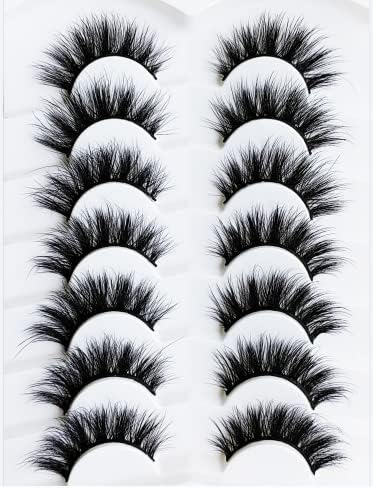 Zoe eyelashes (Datural) Mink Lashes Soft and skin friendly 18MM Long Dramatic, Wispy Clear Band Extension Volume Fluffy Fake Eyelashes 7 pairs