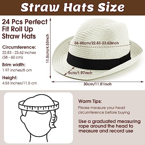24 Sombreros de Paja para Mujer y Hombre Packable miniatura 2