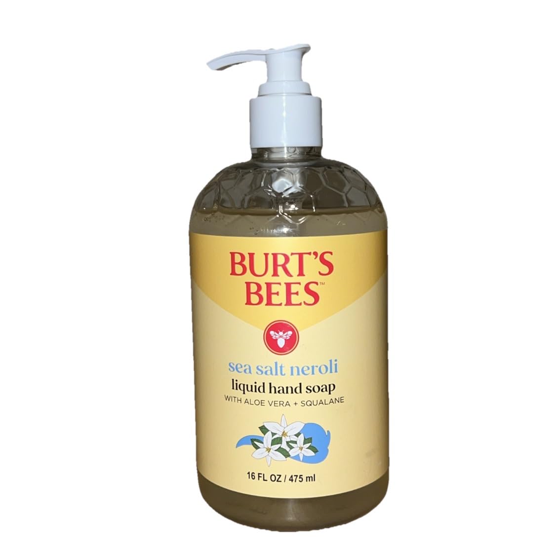 Burt's Bees Moisturizing Liquid Hand Soap Pump - Natural Hand Wash for Bathroom and Kitchen, Soft on Hands, Luxury Fragrance, Wild Honeysuckle Scent, 16 Fl Oz Bottle
