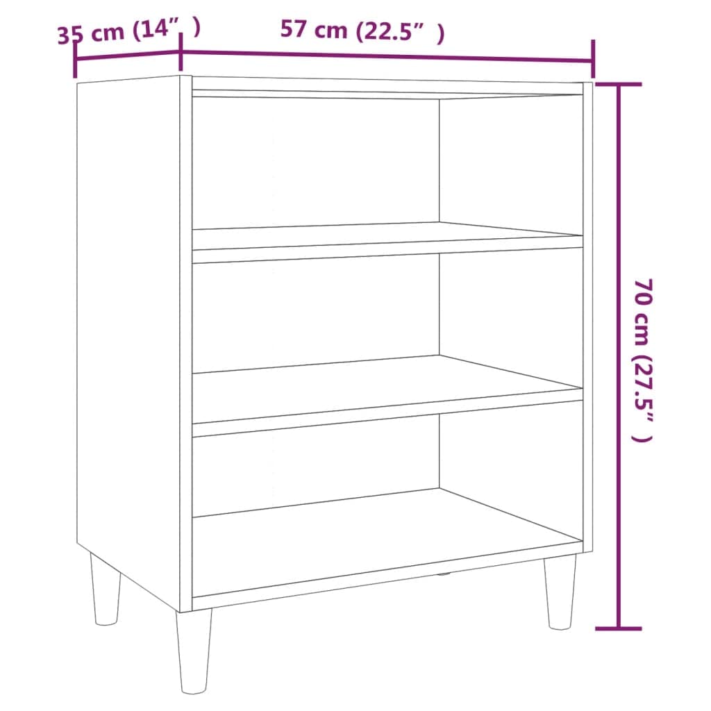 vidaXL Aparador Entrada Pasillo Vestíbulo Recibidor Armario Auxiliar Alacena Mesa Consola Decoración Mueble Contrachapada Roble Marrón 57x35x70cm
