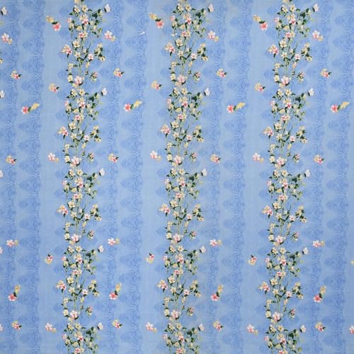 Image of Jashan Premium Cotton Fitted Bedsheets with 2 Pillow Covers for King Size Bed | 200-220 TC | Size 78x72+10 Inches | Sky Blue Flowers | Soft, Durable, All-Around Elastic Modern Design