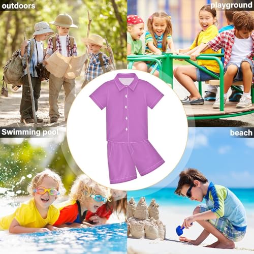 Image of 3T Toddler Boy Shorts Set Teal Hawaiian Button Down Shirts Summer Outfits for Little Boy