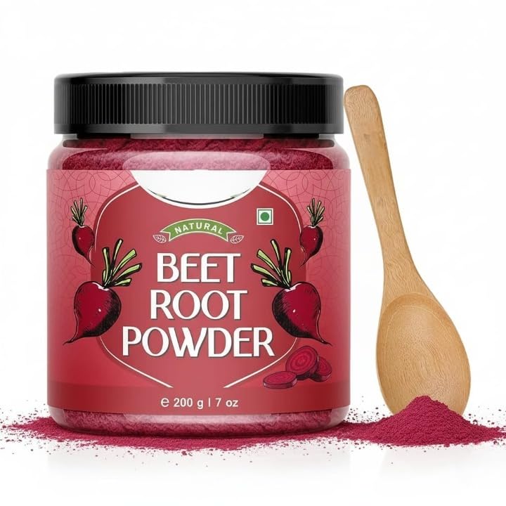 Pure Natural Beetroot Powder for Health Skin Hair with Wooden Spoon - 200g 7 Oz