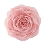 JWH Stereo Flower Throw Pillow Covers Aesthetic Decorative Floral Accent Pillow Cases Round Rose Cushion Handmade Pillowcase for Sofa Couch Living Room Bed 12 Inch Pink